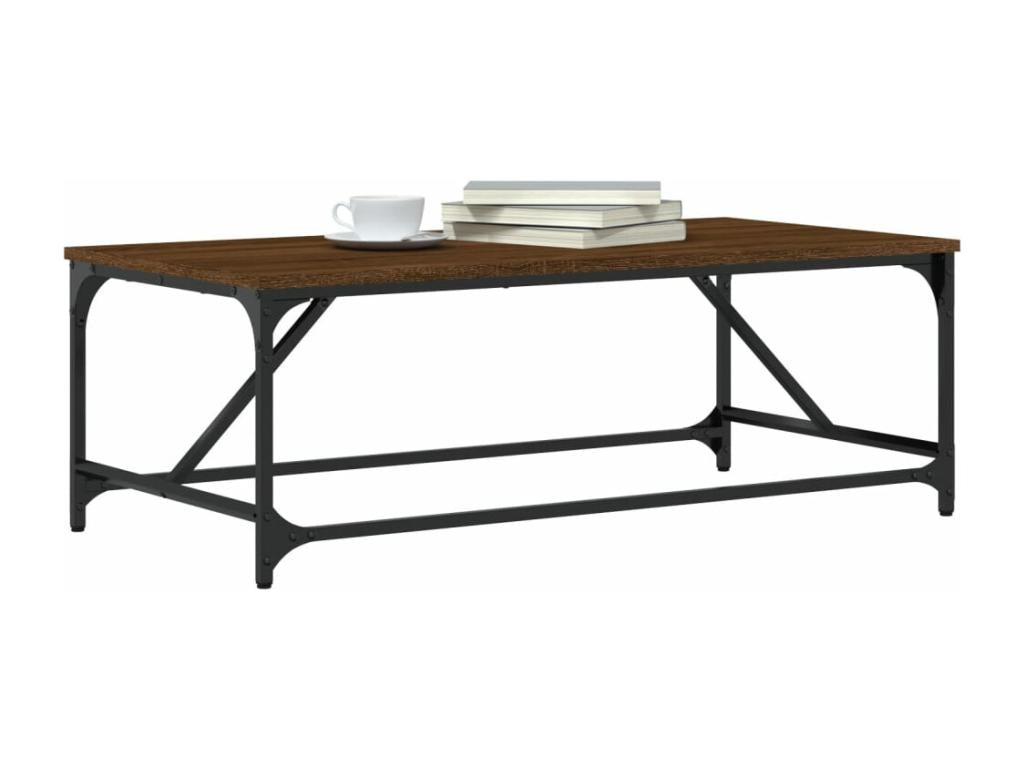 Table basse en bois composite marron, 100 x 50 x 35 cm