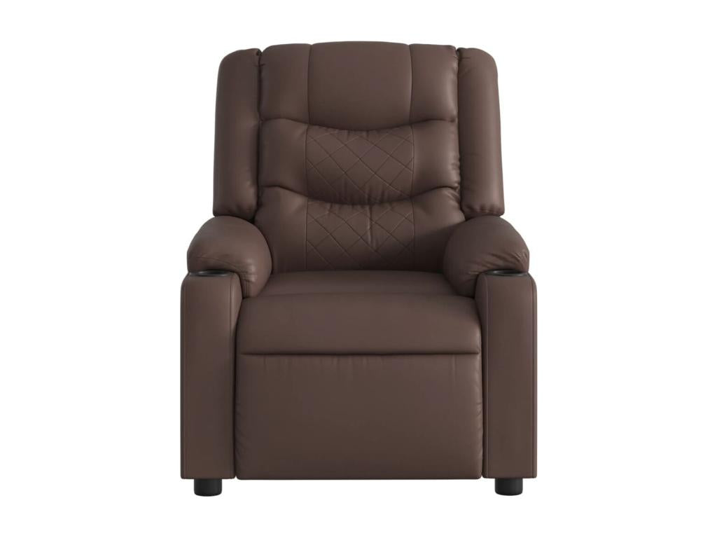 Fauteuil d'appoint en similicuir marron - dlz1766459992946