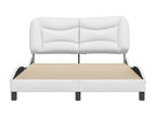Cadre de lit en similicuir blanc, 140 x 200 cm