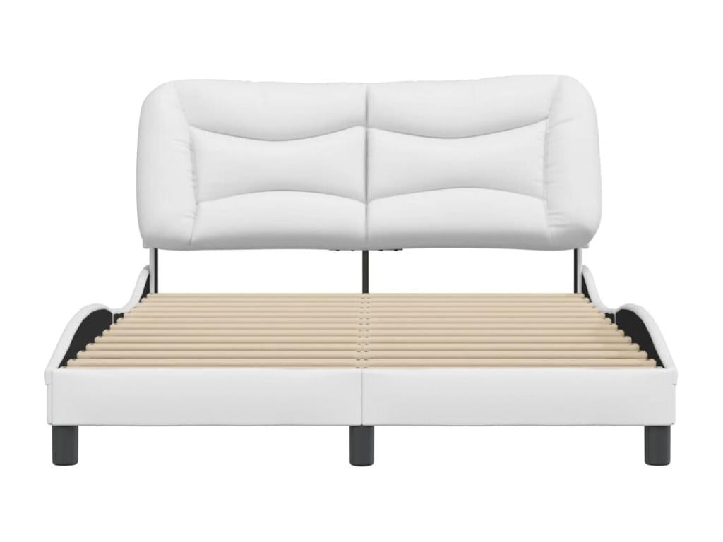 Cadre de lit en similicuir blanc, 140 x 200 cm