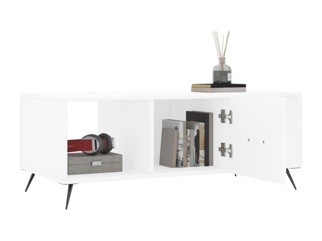 Table basse en bois d'ingénierie blanc, 102 x 50 x 40 cm