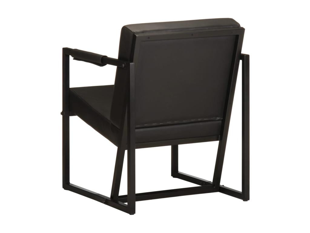 Fauteuil d'appoint en cuir noir