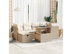 Ensemble de mobilier de jardin en résine tressée beige - dlz1766459045095