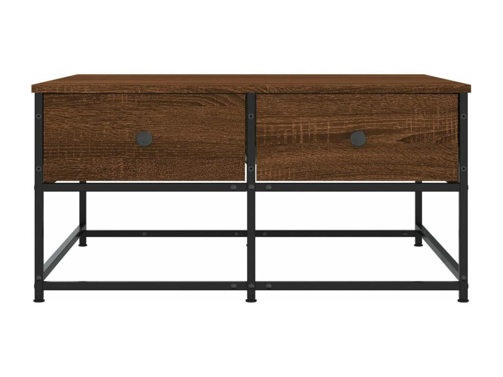 Table basse en bois composite marron, 80 x 80 x 40 cm
