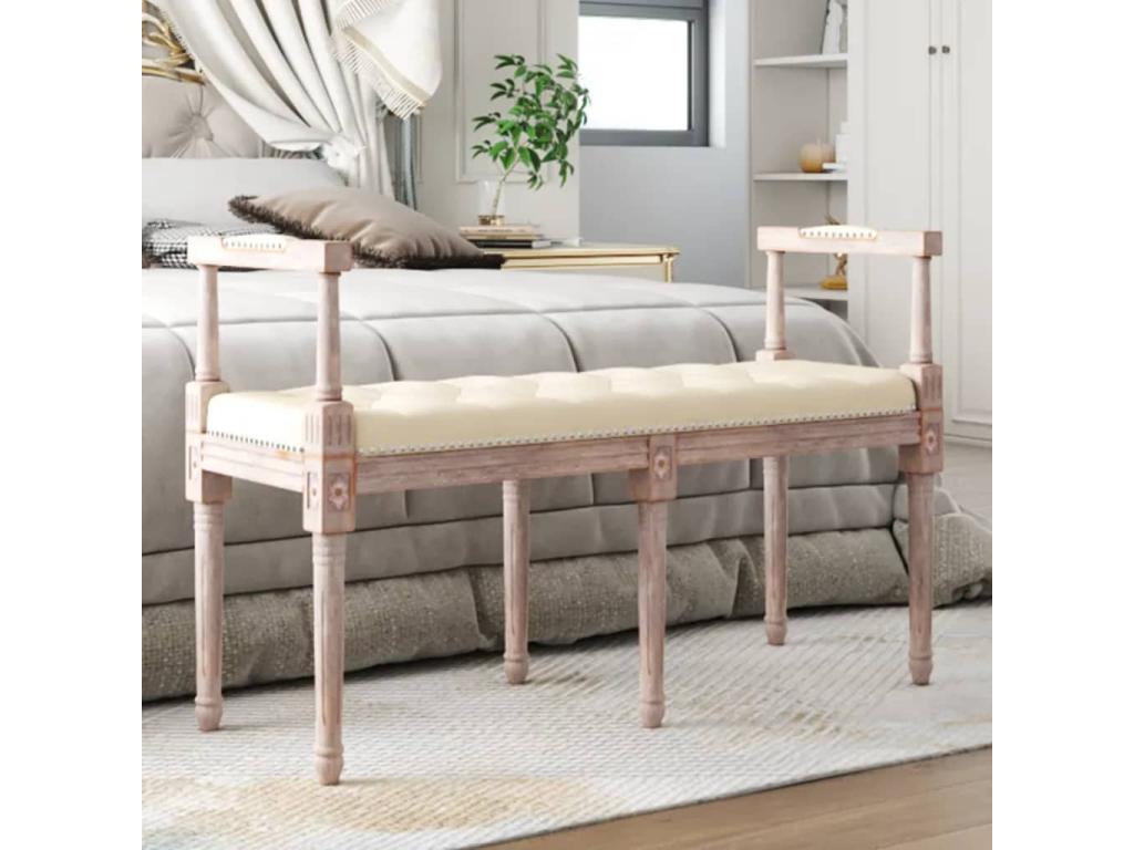 Banc beige, 110 x 40 x 70 cm