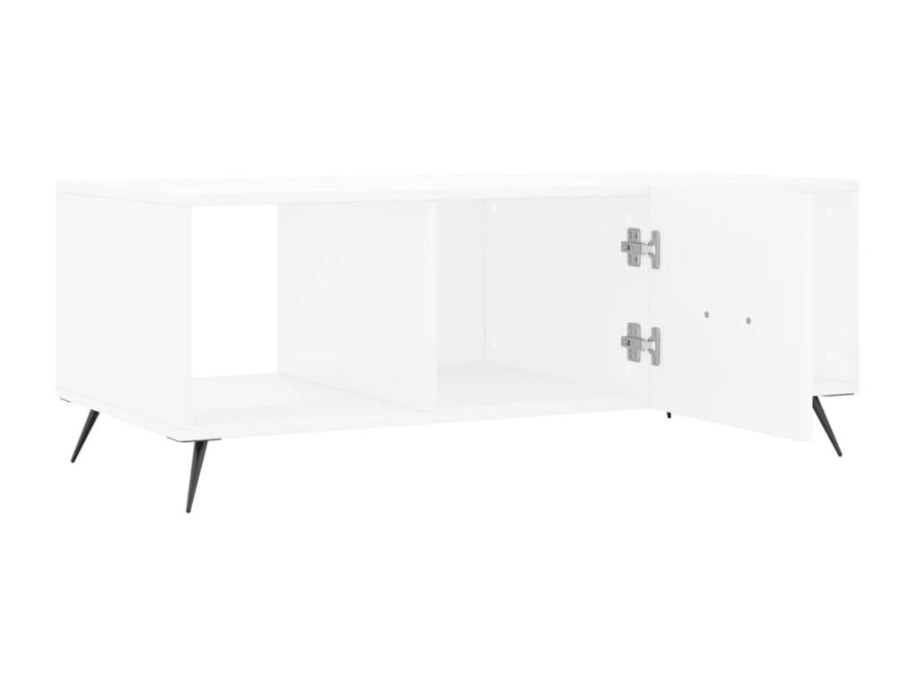 Table basse en bois d'ingénierie blanc, 102 x 50 x 40 cm