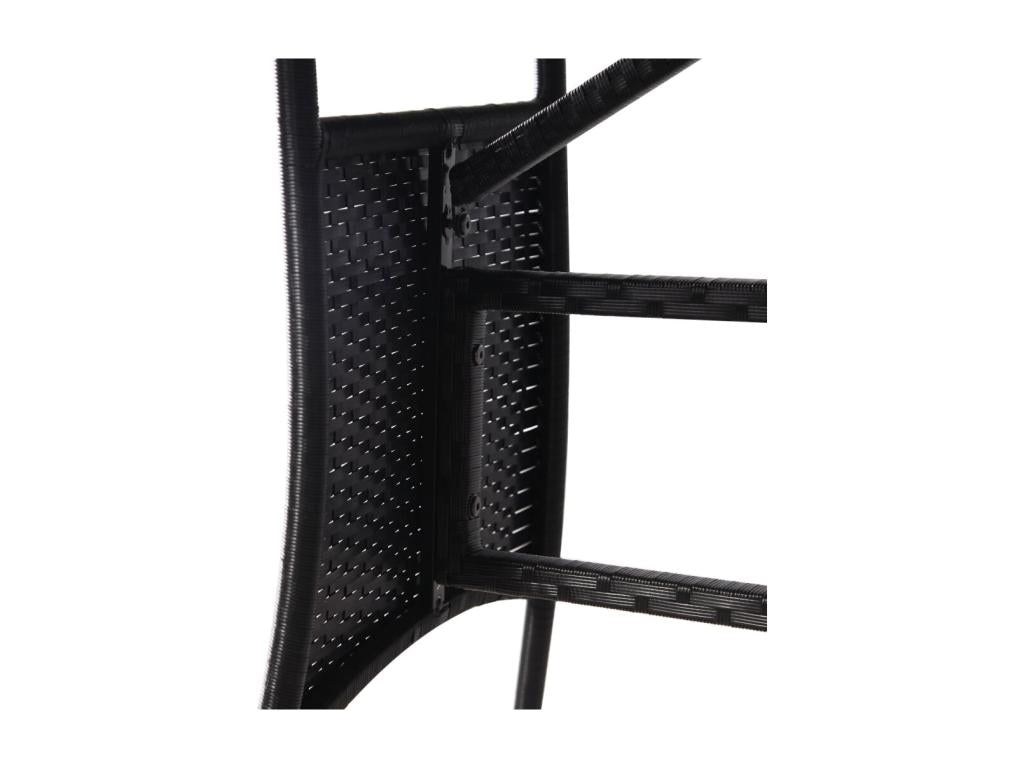 Table en résine tressée noire, 80 x 80 x 74 cm