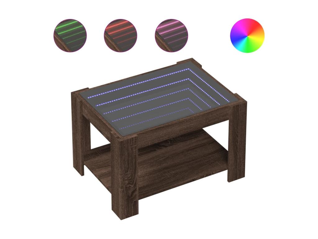 Table basse en bois composite marron, 73 x 53 x 45 cm