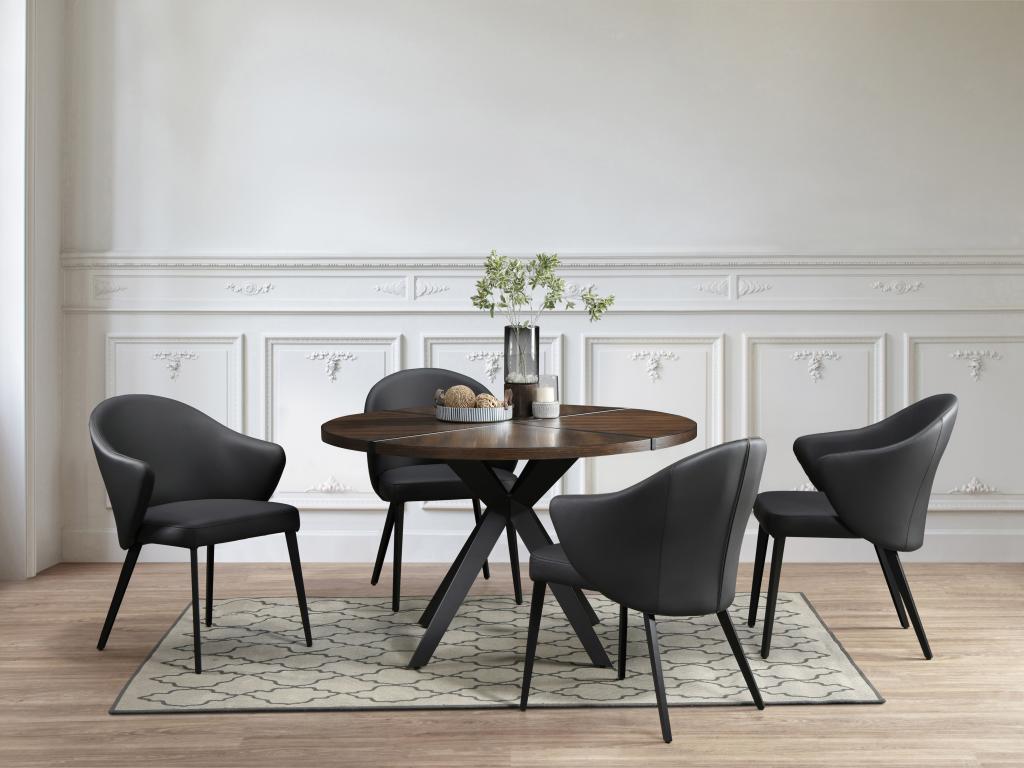 Fauteuil en cuir noir