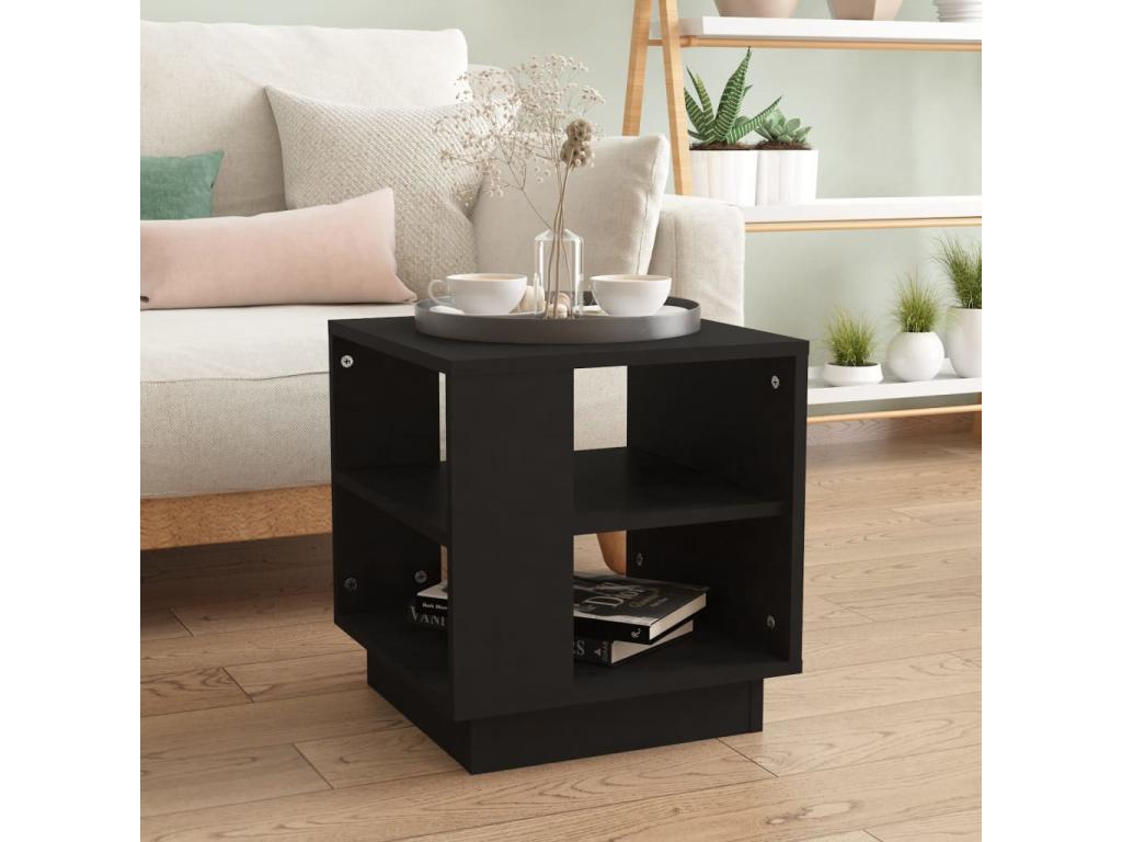 Table basse en bois d'ingénierie noir, 40 x 40 x 43 cm
