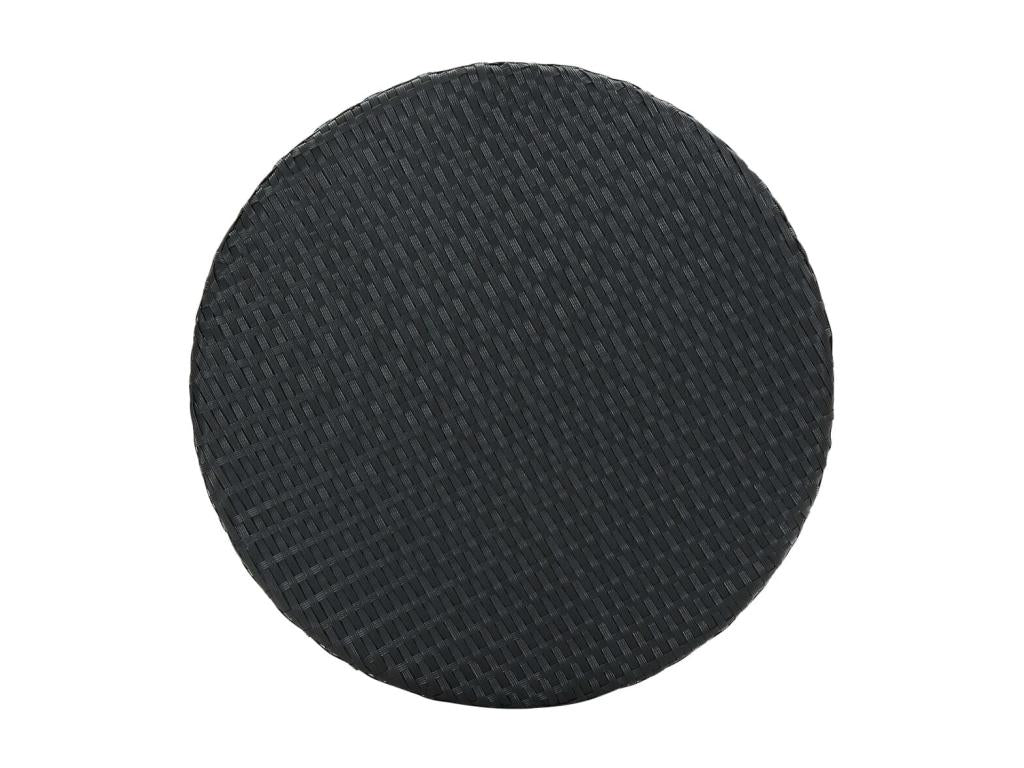 Table en résine tressée noire, 60,5 x 106 cm