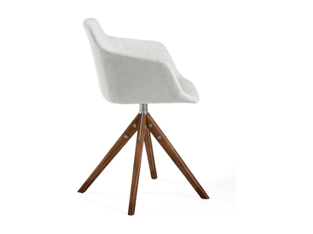 Chaise en tissu blanc