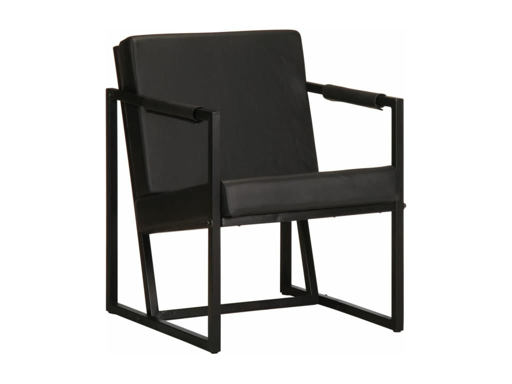 Fauteuil d'appoint en cuir noir