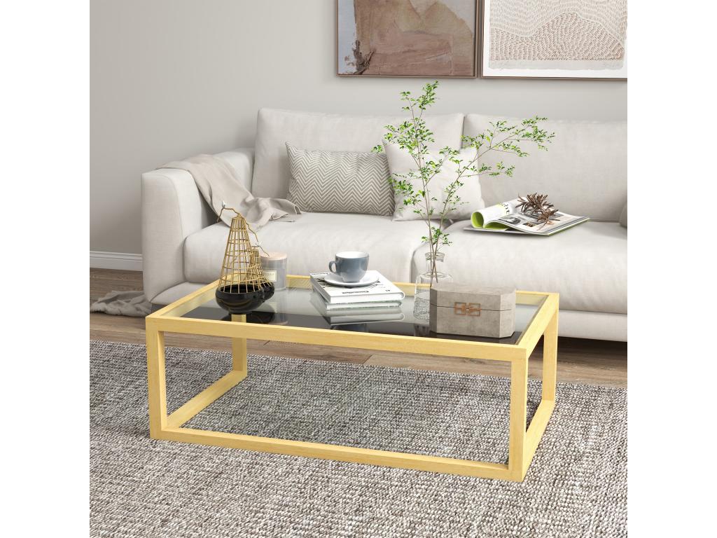 Table basse en verre beige