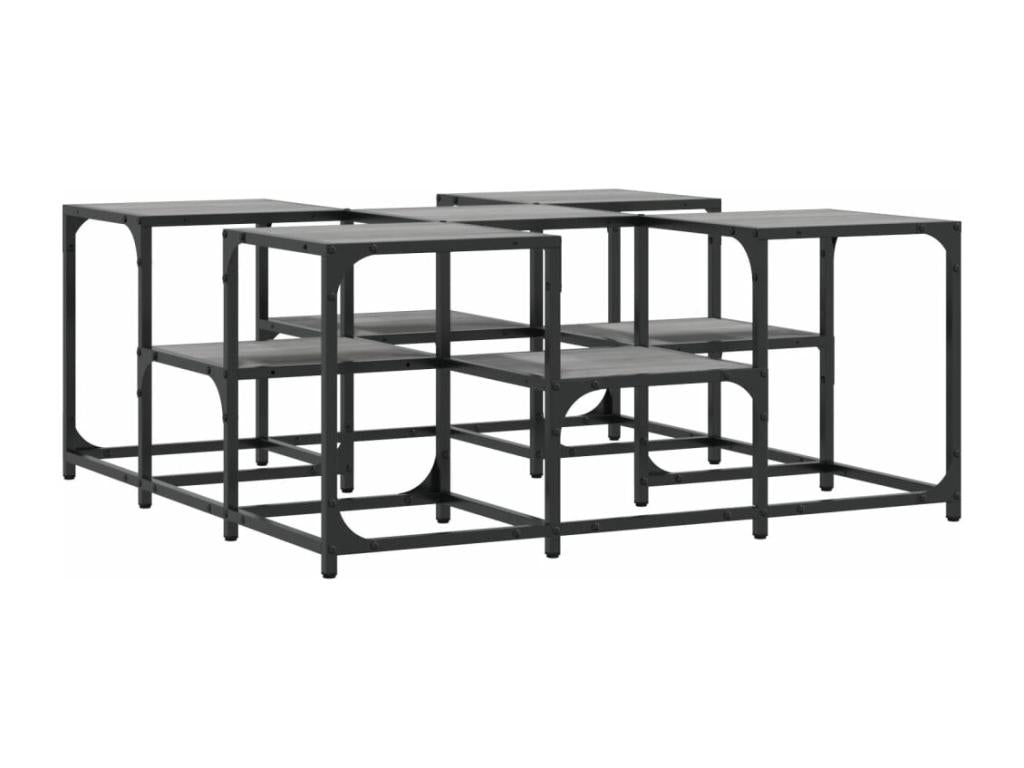 Table basse en bois d'ingénierie gris, 91 x 91 x 40 cm