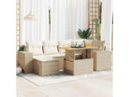 Ensemble de mobilier de jardin en résine tressée beige - dlz1766459971631