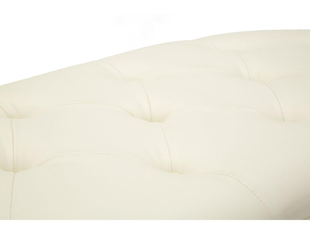 Banc en cuir beige, 120 x 40 x 43 cm